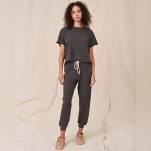 The Great. The Cropped Sweatpant in Washed Black Sz:1/Small- Still Full Price
